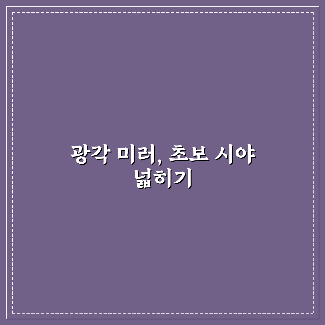 광각 미러 교체 후기와 초보 운전자 체감 차이 살펴보기 솔직후기