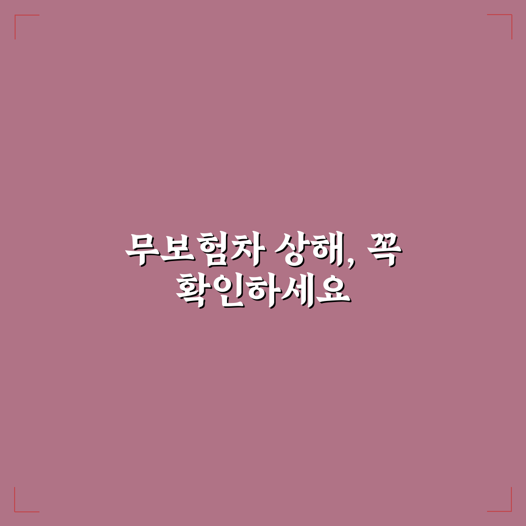 무보험차 상해 가입 필요성 사고 사례별 5가지 핵심가이드