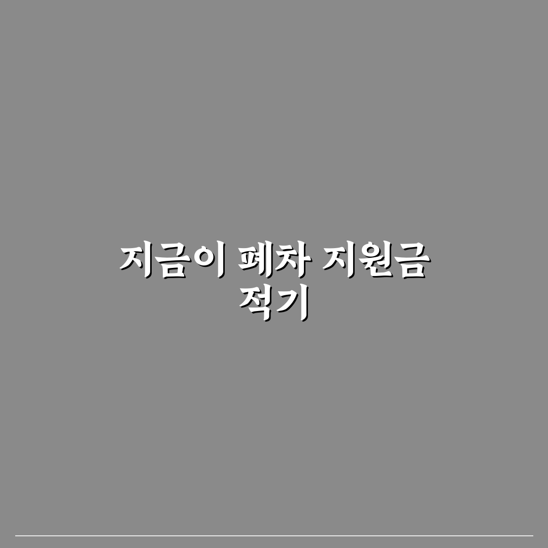자동차 폐차 지원금 받는 법과 신청 전 준비 서류 핵심가이드 5포인트