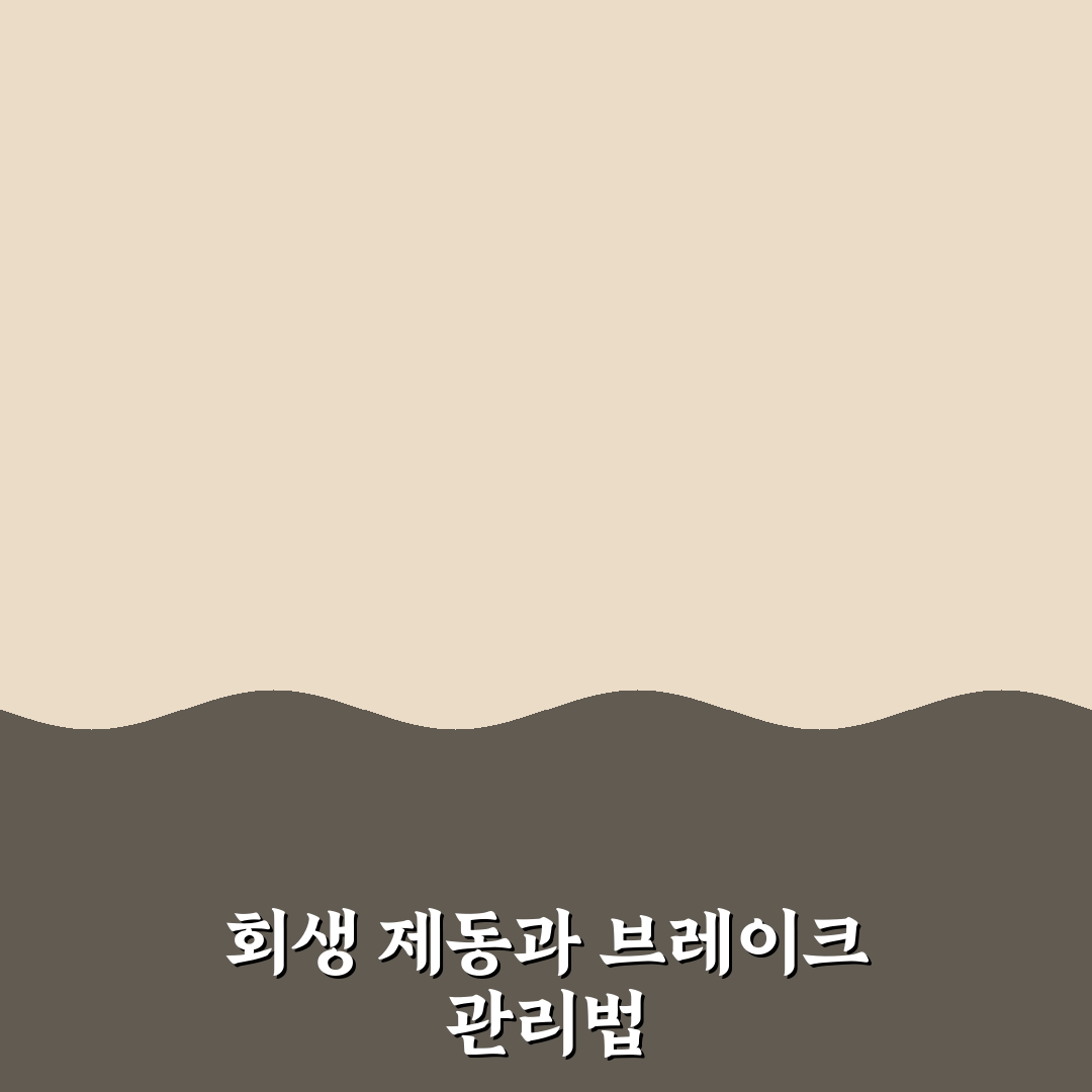 회생 제동 브레이크 관리 왜 중요한지 패드 마모 5가지 체크포인트 총정리