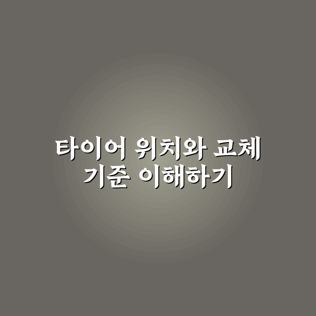 타이어 위치 교환 주기와 교체 시점 구분하는 방법 핵심가이드 5포인트