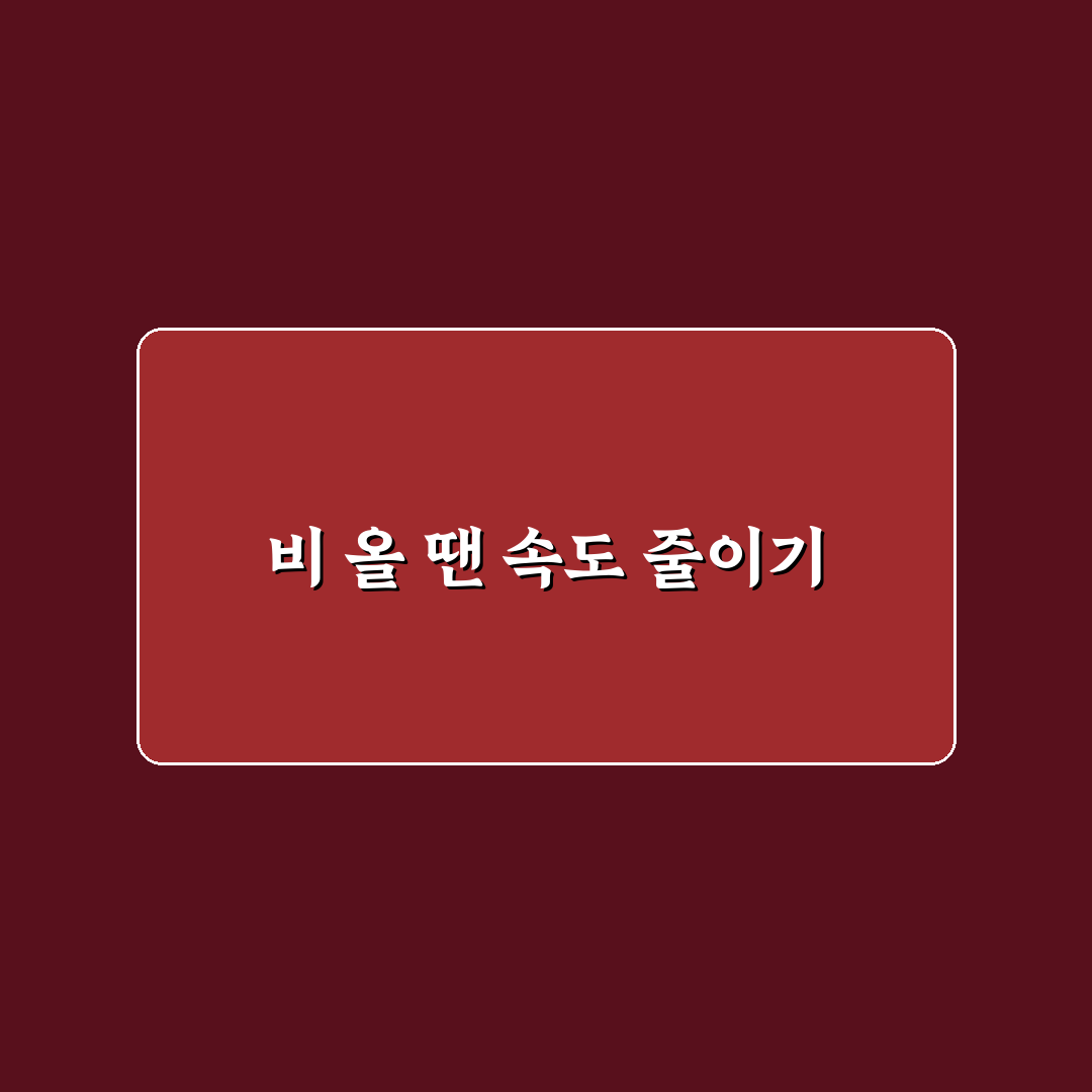 비 오는 날 안전 운전 수칙과 수막현상 피하는 5가지 체크포인트