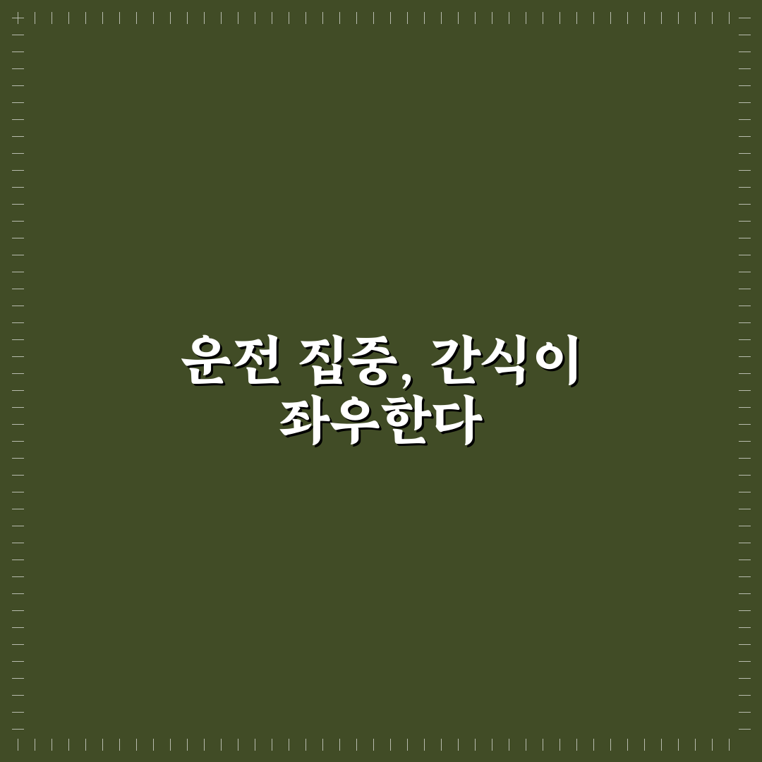 집중력 높이는 운전 간식과 졸음 줄이는 섭취 타이밍 5가지 체크포인트 총정리