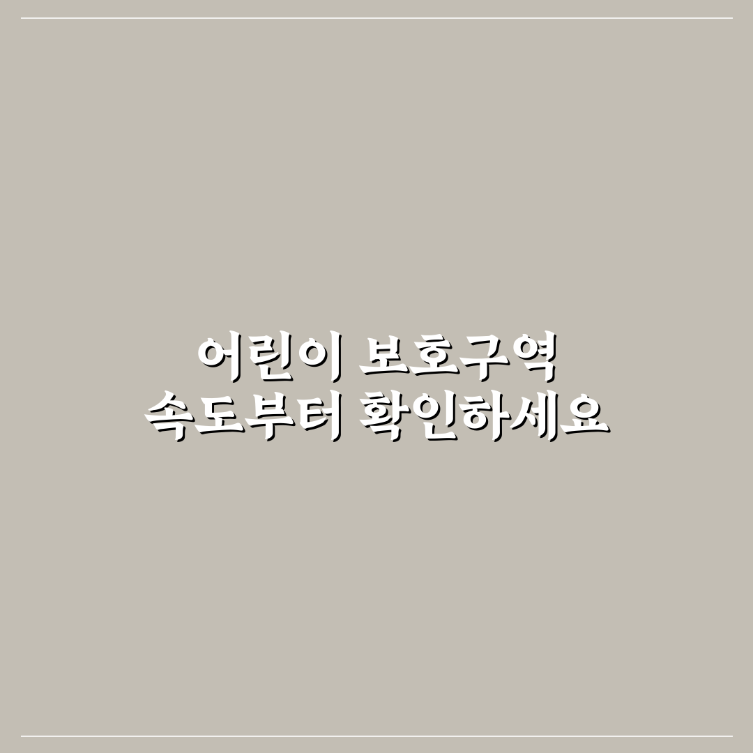 어린이 보호 구역 속도 제한과 단속 구간 보는 방법 핵심가이드 5포인트