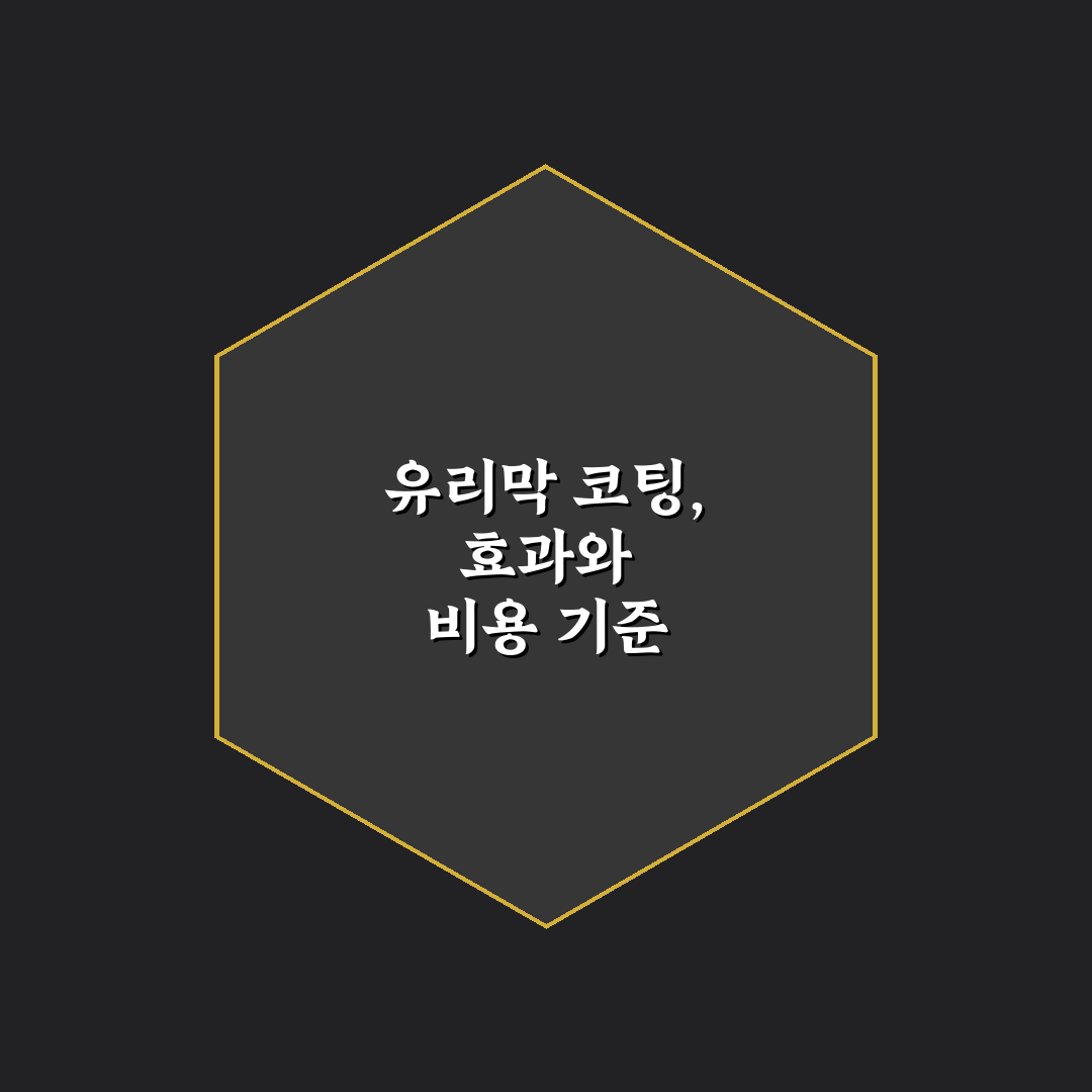 유리막 코팅 효과 있을까 비용 대비 만족도 5포인트 심층분석