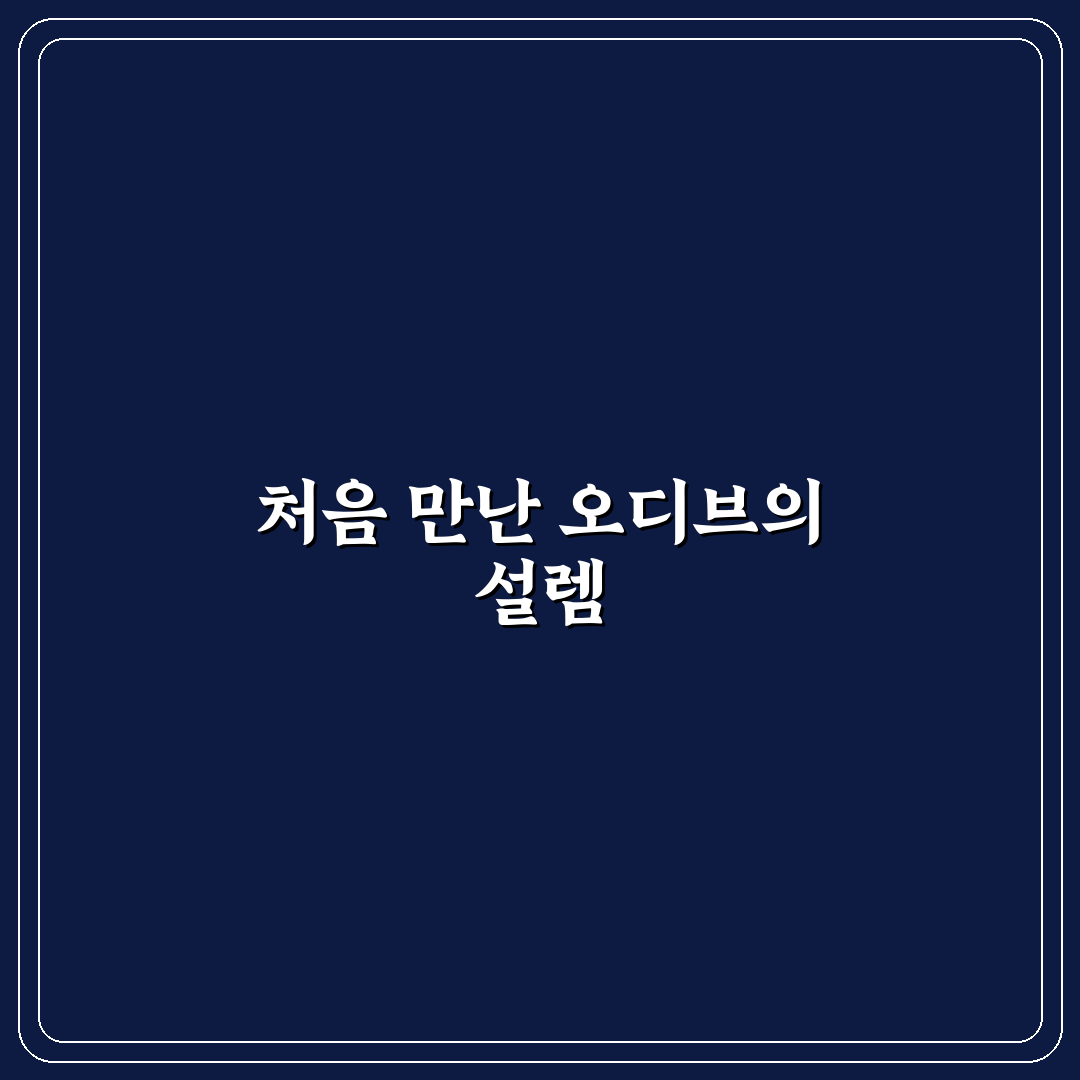 오디브 사용 후기, 직접 써보니 장단점은?