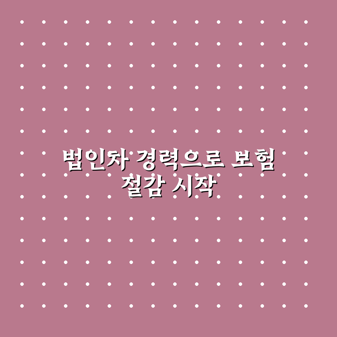 법인차 운전 경력 증명으로 개인 보험료 줄이는 5가지 핵심가이드