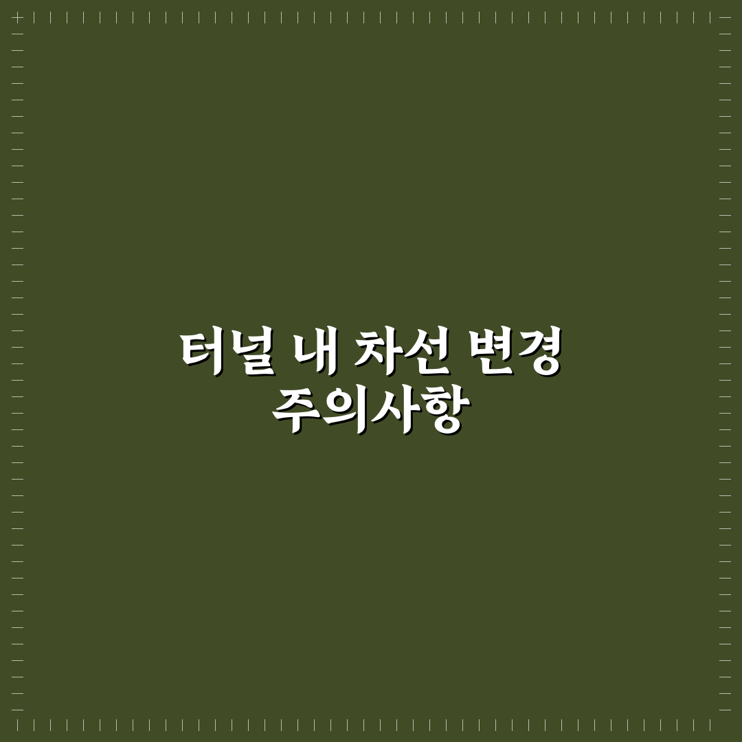 터널 내 차선 변경 금지 이유와 예외 상황 5가지 체크포인트 총정리
