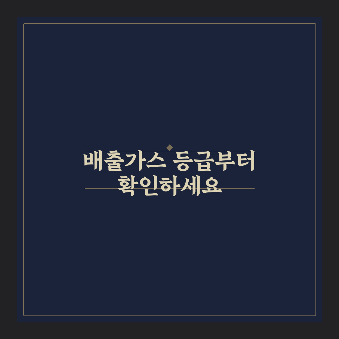 배출가스 등급 확인 방법과 운행 제한 대상 5가지 핵심가이드