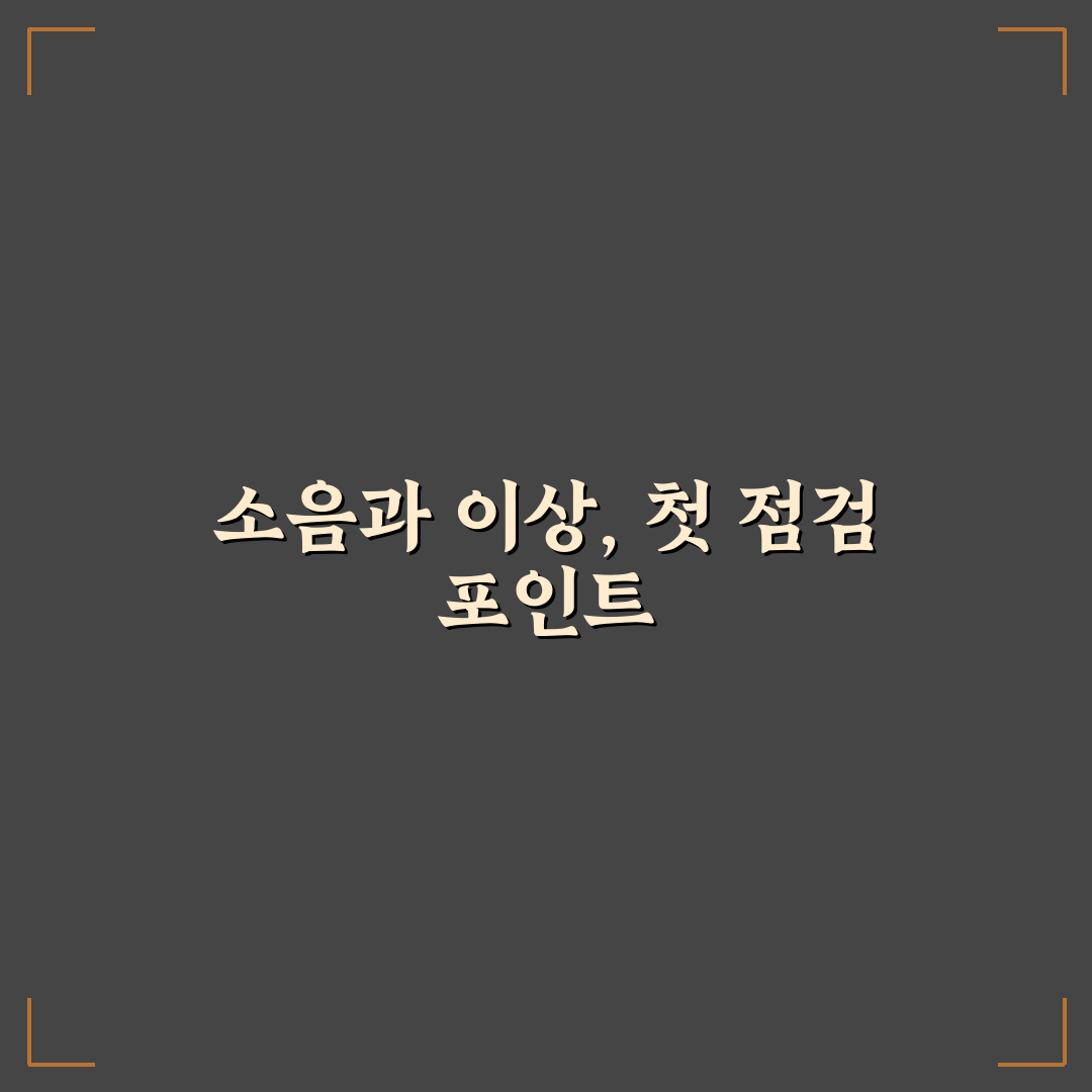 시승할 때 꼭 들어봐야 할 소음과 이상 진단 5가지 체크포인트 총정리
