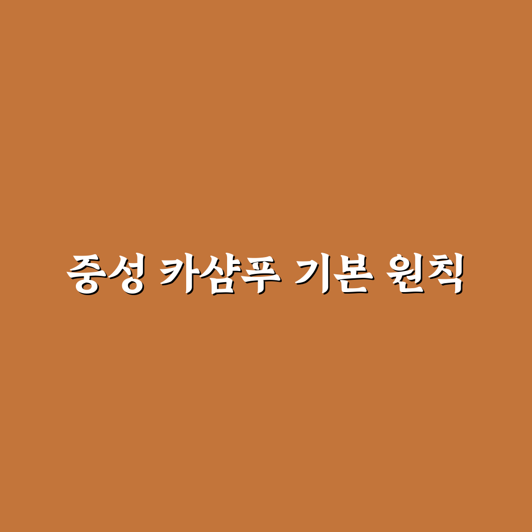 카샴푸 추천 전 꼭 알아야 할 중성 제품 5가지 선택 기준 총정리