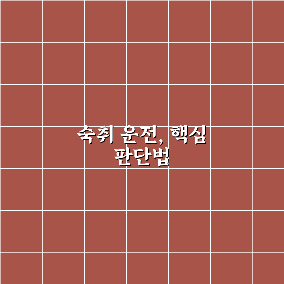 숙취 운전 기준과 술 깼다고 착각하기 쉬운 상황 5가지 체크포인트