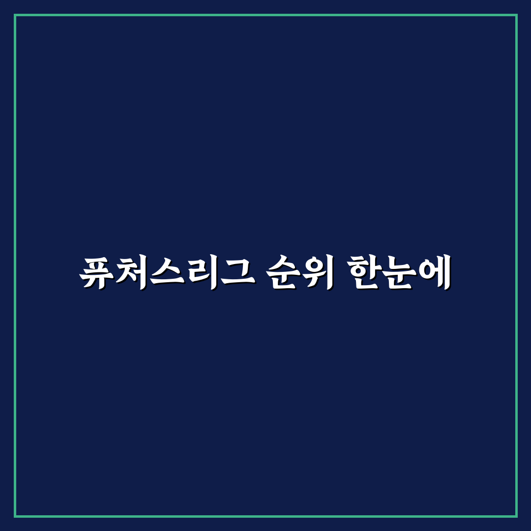 kbo 퓨처스리그 순위 비교와 팀별 성적 분석 가이드