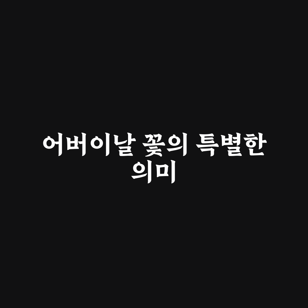어버이날 꽃사진 비교와 선물 선택 5가지 기준 분석