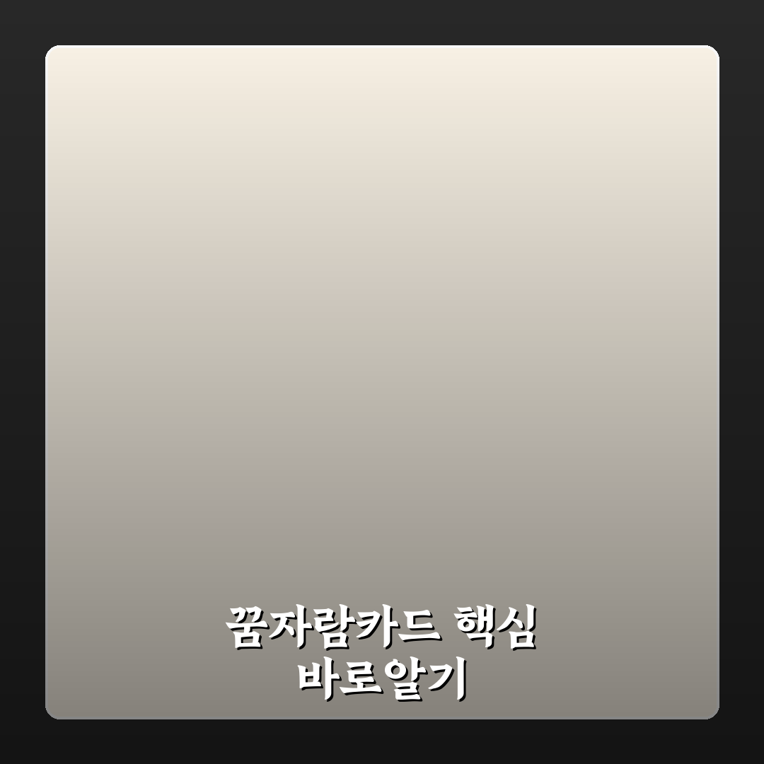 꿈자람카드 혜택과 서비스 비교 분석 5가지 기준