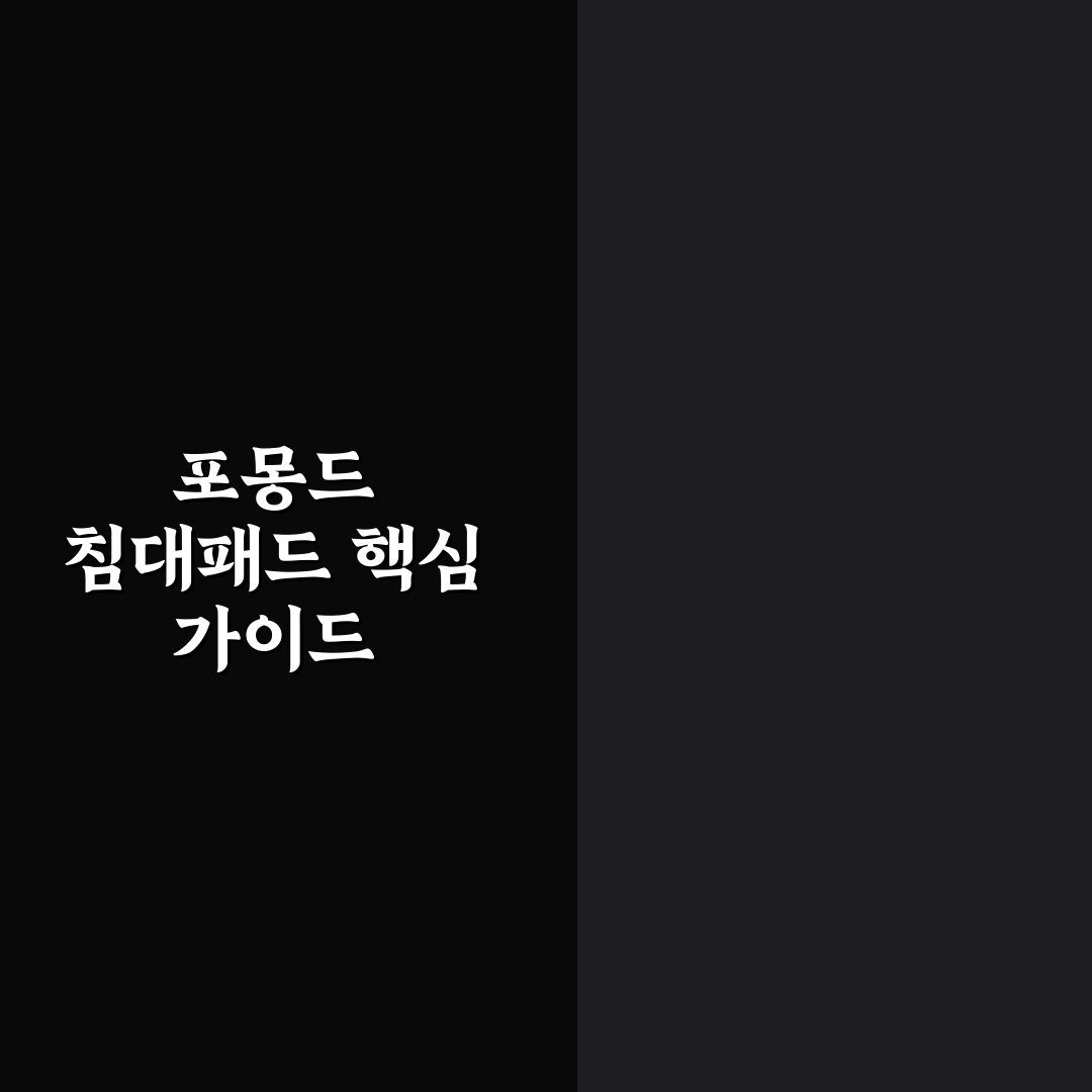 포몽드 침대패드 선택을 위한 5가지 체크포인트 분석