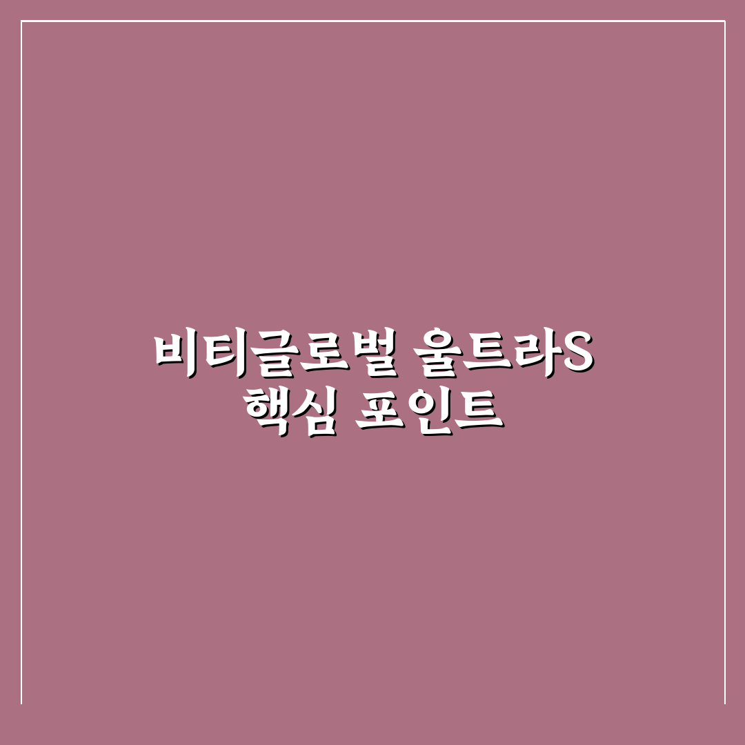 비티글로벌 울트라s 5가지 체크포인트 비교와 분석