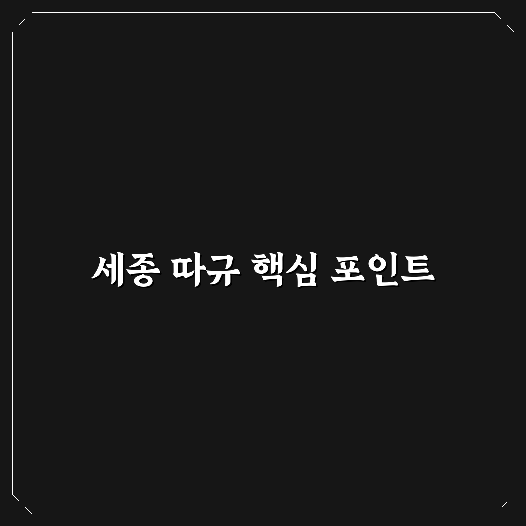 세종 따규 선택을 위한 5가지 비교 기준 총정리