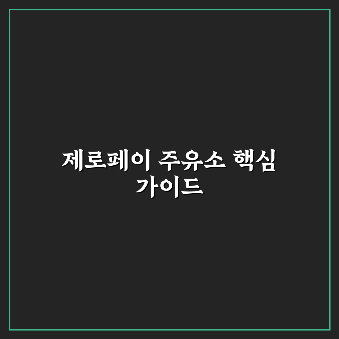 제로페이 주유소 이용 5가지 기준별 비교와 분석 총정리