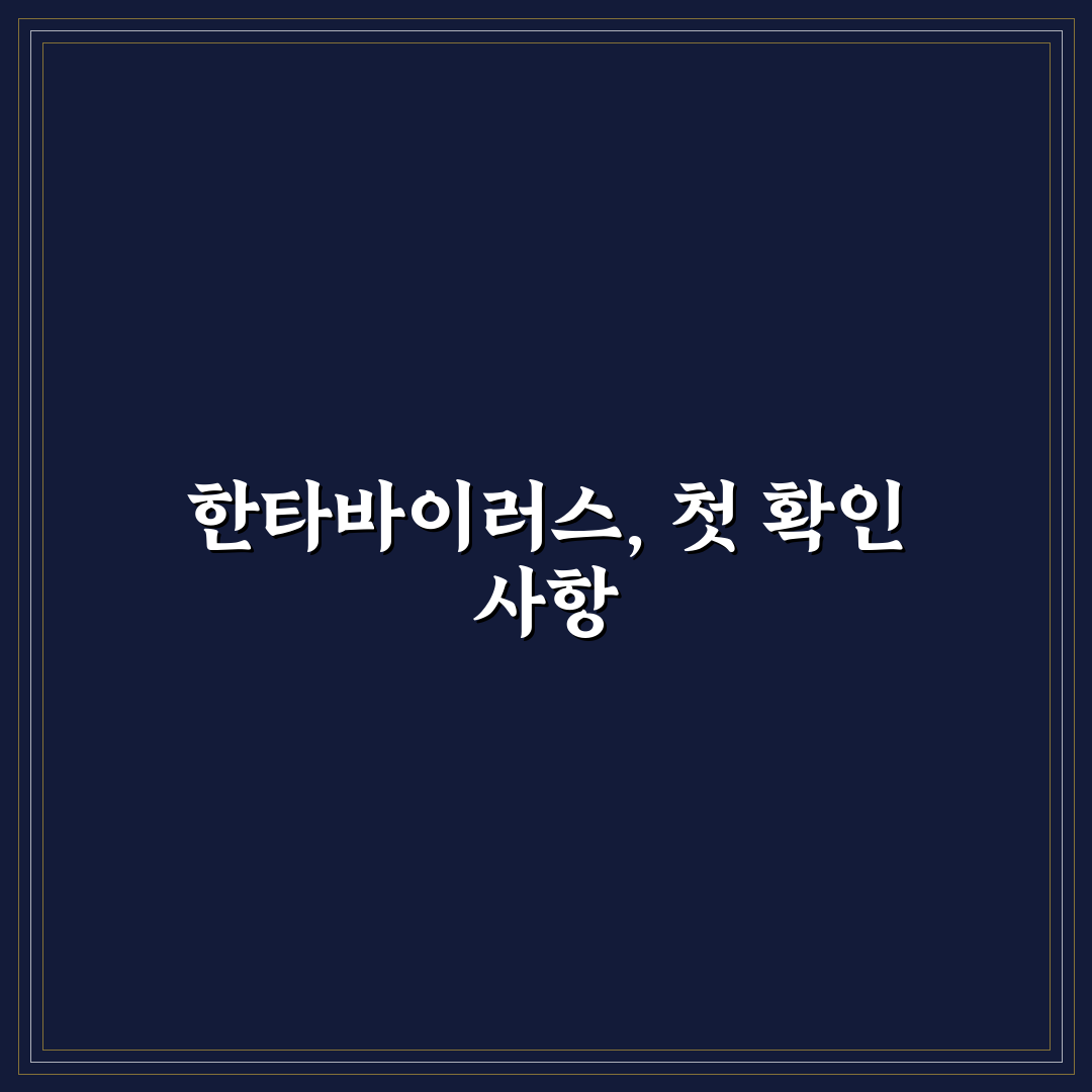 한타바이러스 확진자 진단과 치료 기준 5가지 비교 분석