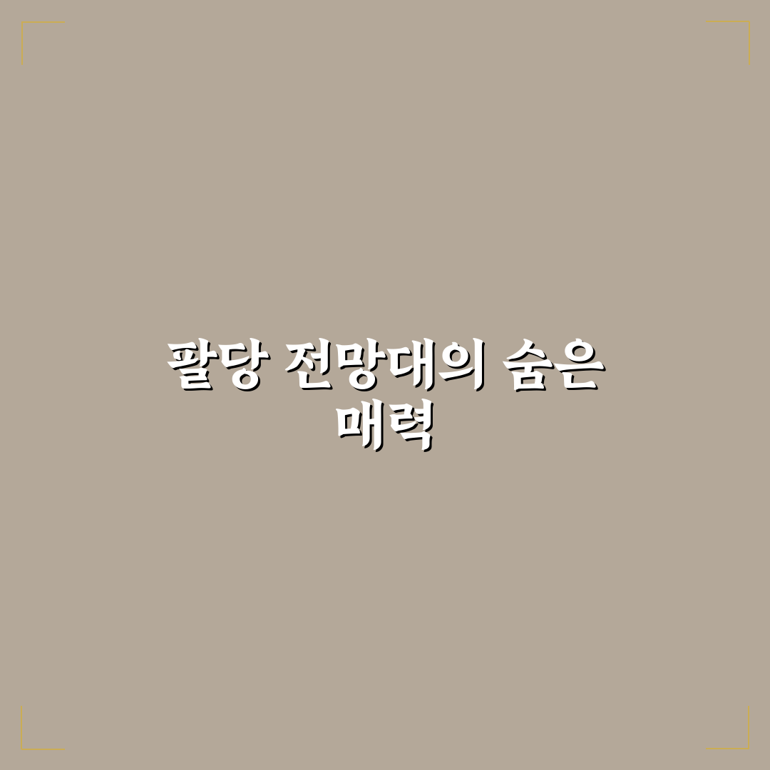 팔당 전망대 비교와 체크포인트 5가지 총정리