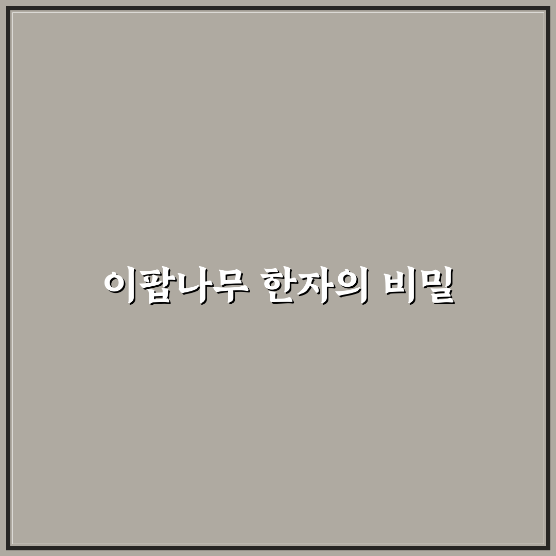 이팝나무 한자 직접 알아보니 뜻과 쓰임이 궁금했어요