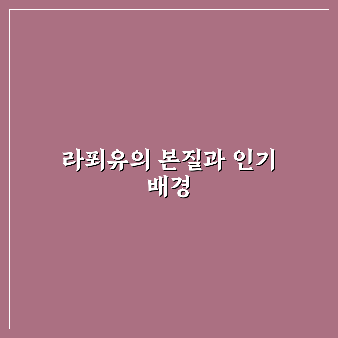 라푀유 비교 분석과 선택을 위한 5가지 기준 총정리