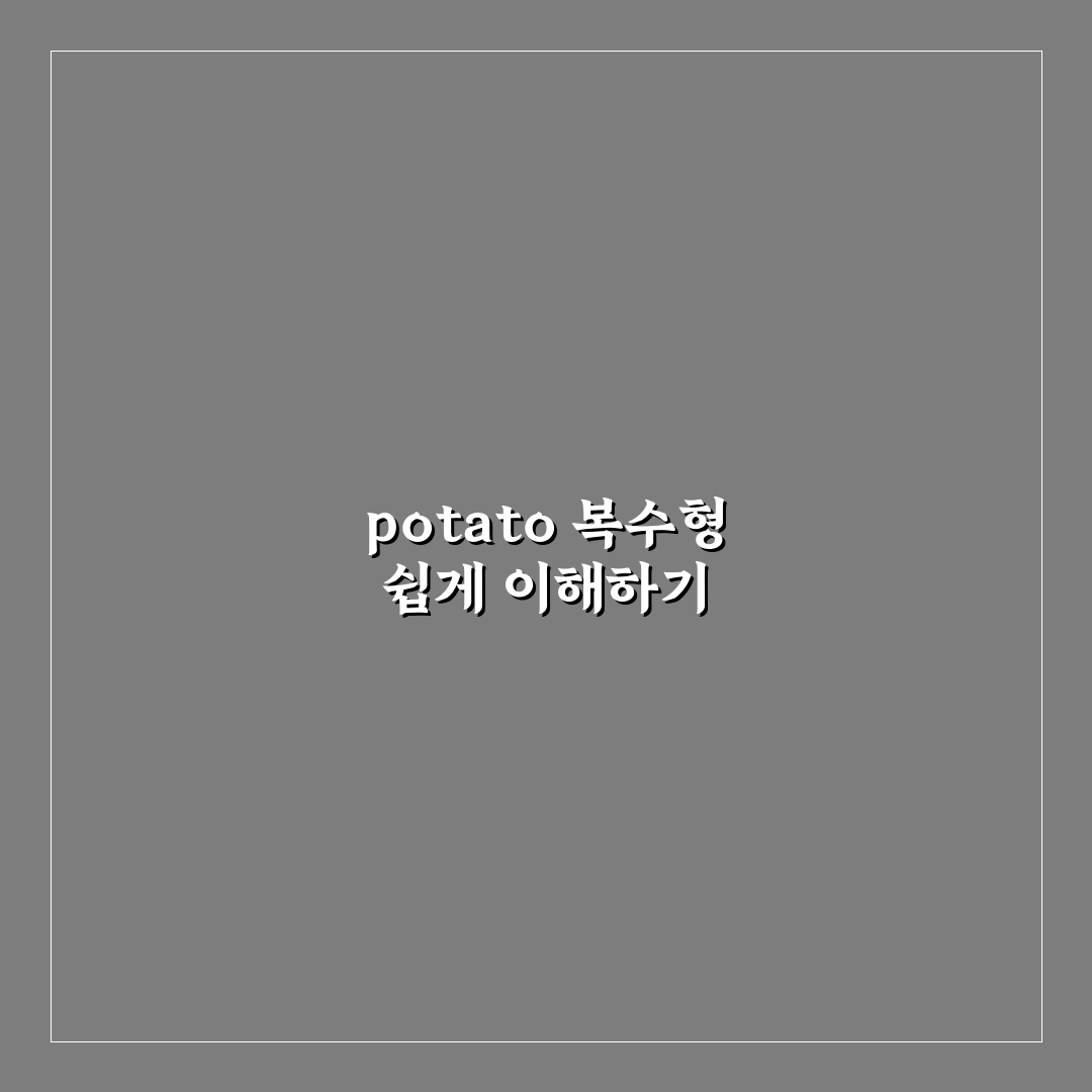 potato 복수형 사용법과 오용 사례 분석 총정리